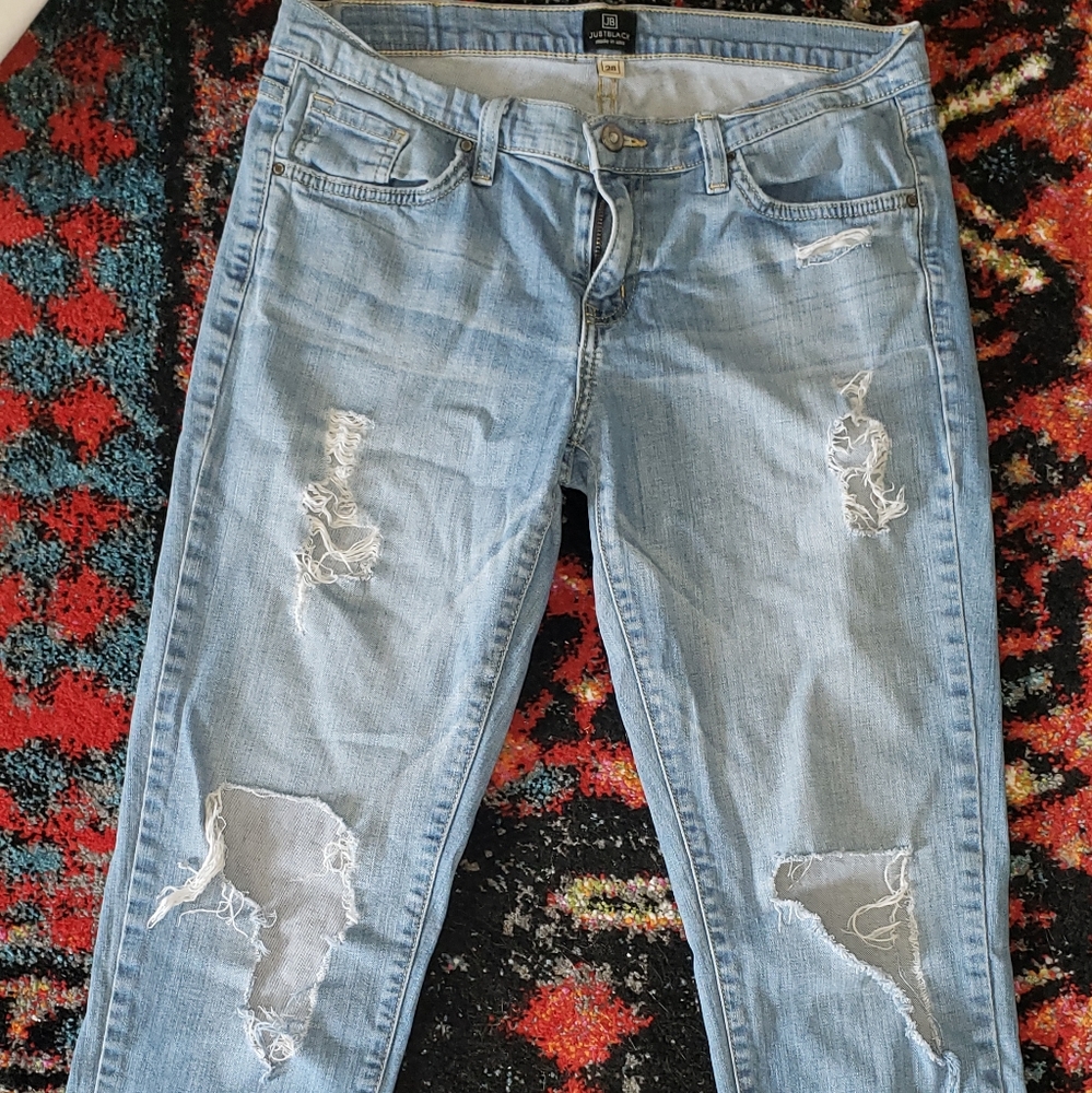 Just black distressed skinny